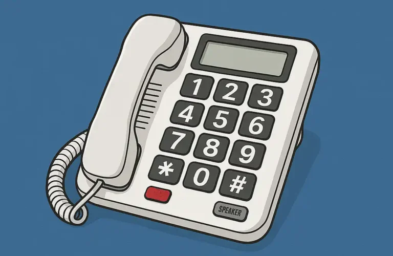 amplified telephone with large buttons and photo dial feature for hard of hearing
