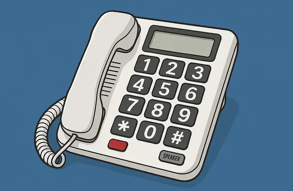 amplified telephone with large buttons and photo dial feature for hard of hearing