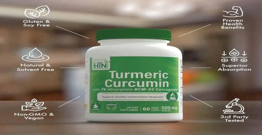 turmeric curcumin capsules in a wellness setting